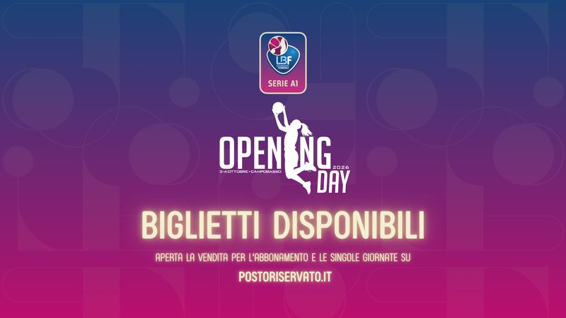 Il programma ufficiale dell'Opening Day 2026. Al via la vendita dei biglietti su Postoriservato.it