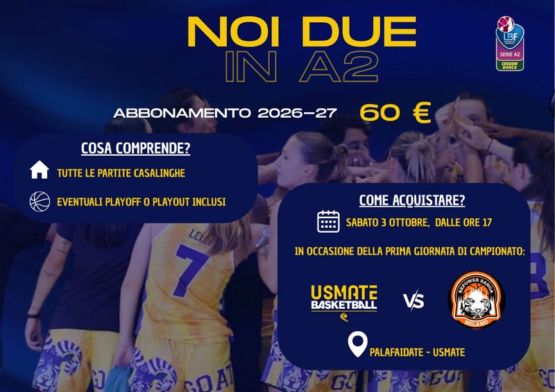 AS TechMed Usmate, al via la campagna abbonamenti
Formula all-inclusive per seguire tutta la stagione gialloblu